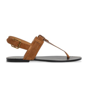Pepe Jeans Sandales en cuir Sann One marron