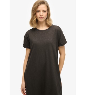 Superdry Črna midi srajčna obleka