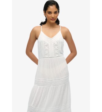 Superdry Ibiza lng vit axelbandsls klnning