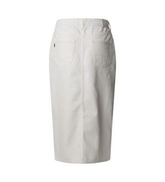 Pepe Jeans Midi-nederdel i hvidt, ikke-elastisk denimstof