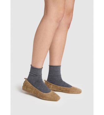 Pepe Jeans Sandie ballerina flats i brunt lder