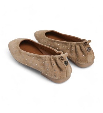 Pepe Jeans Sandie ballerina flats i brunt lder