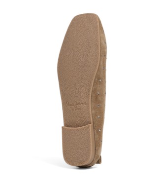 Pepe Jeans Sandie ballerina flats i brunt lder