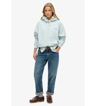 Superdry Kapuzensweatshirt mit regulierbaren rmeln, Reiverschluss und blauem Esssential-Logo