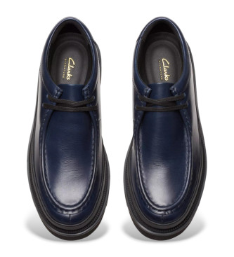 Clarks Skórzane buty Badell Seam w kolorze granatowym