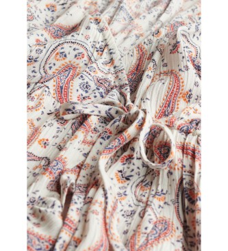 Superdry SS - Mini robe croise imprime beige