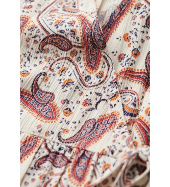 Superdry SS - Mini robe croise imprime beige
