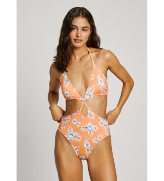 Pepe Jeans Stretch and light fabric swimsuit Hibscus yellow