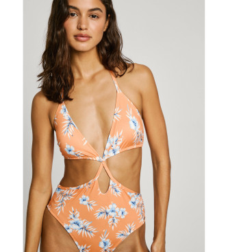 Pepe Jeans Stretch and light fabric swimsuit Hibscus yellow