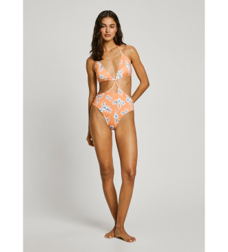 Pepe Jeans Stretch and light fabric swimsuit Hibscus yellow