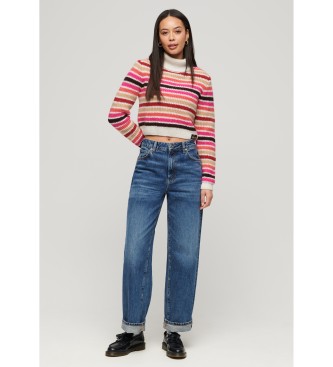 Superdry Multicoloured striped turtleneck short jumper