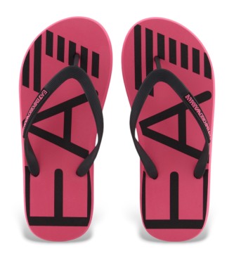 EA7 Pink logo-flipflops