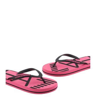 EA7 Pink logo-flipflops
