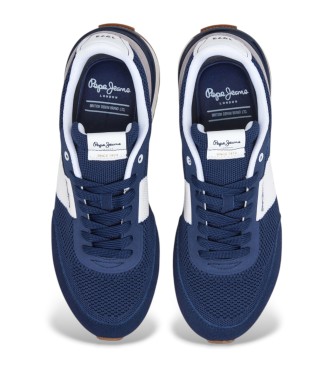 Pepe Jeans Zapatillas de piel Buster Knit marino