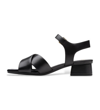 Clarks Sandlias de couro Serina35 Cross preto
