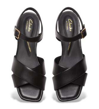 Clarks Sandlias de couro Serina35 Cross preto