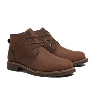 Timberland Botas Chukka de piel impermeables de media caa con cordones Larchmont marrn oscuro  