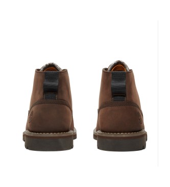 Timberland Botas Chukka de piel impermeables de media caa con cordones Larchmont marrn oscuro  