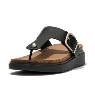 Fitflop Skórzane sandały Gen-FF czarne