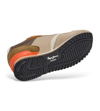Pepe Jeans London Muse beige träningsskor i läder