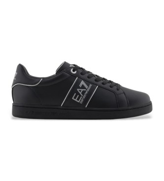 EA7 Klassiska sneakers i lder, svart