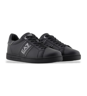 EA7 Klassiska sneakers i lder, svart
