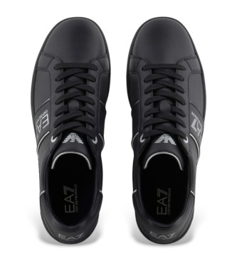 EA7 Klassiska sneakers i lder, svart
