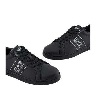 EA7 Klassiska sneakers i lder, svart