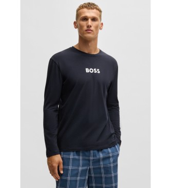 BOSS Navy pyjamas med logotryk  