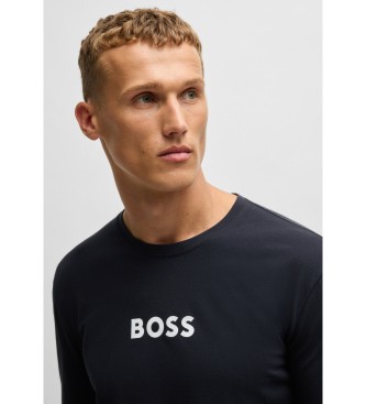 BOSS Navy pyjamas med logotryk  