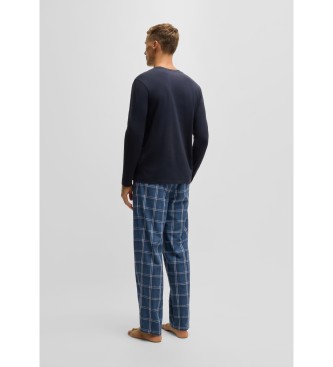 BOSS Navy pyjamas med logotryk  