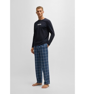 BOSS Navy pyjamas med logotryk  