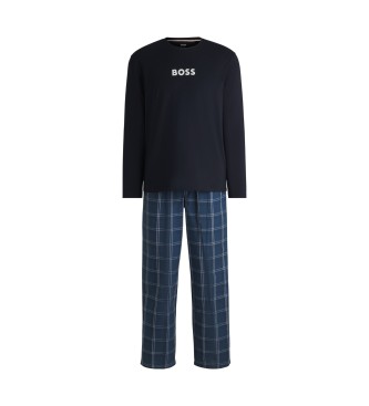 BOSS Navy pyjamas med logotryk  