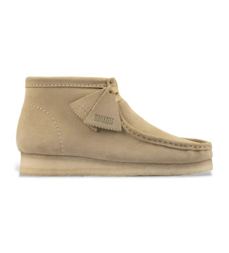 Clarks Wallabee ankelstvlar i beige lder