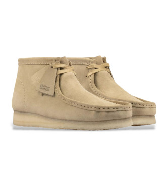 Clarks Wallabee ankelstvlar i beige lder