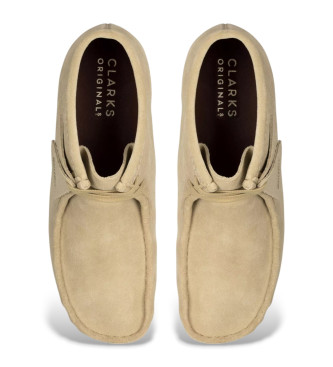 Clarks Wallabee ankelstvlar i beige lder
