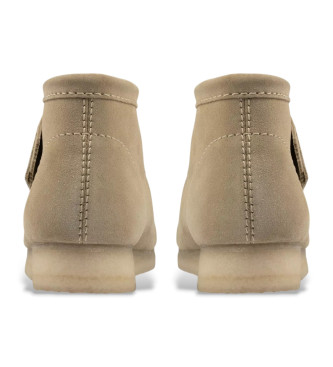 Clarks Wallabee ankelstvlar i beige lder