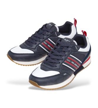Pepe Jeans Baskets en cuir Dublin half navy