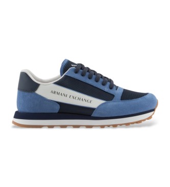 Armani Exchange Sneakers in pelle blu inglese 