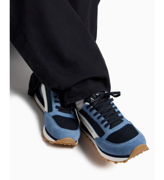 Armani Exchange Sneakers in pelle blu inglese 
