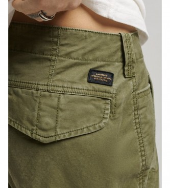 Superdry Organic cotton cargo shorts Core green
