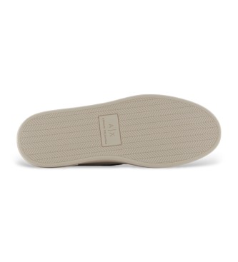 Armani Exchange Chaussures en cuir gris sans lacets  