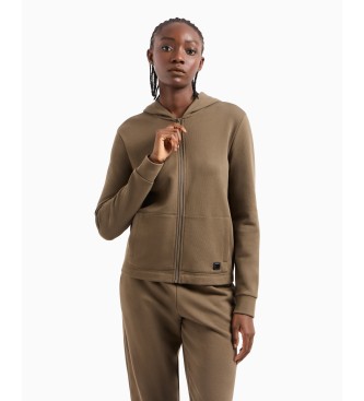 Armani Exchange Braunes Sweatshirt mit Reiverschluss