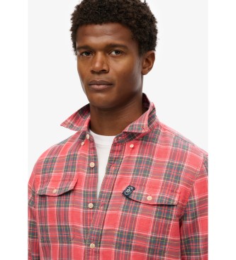 Superdry Camicia a quadri in lino rosso Merchant Store