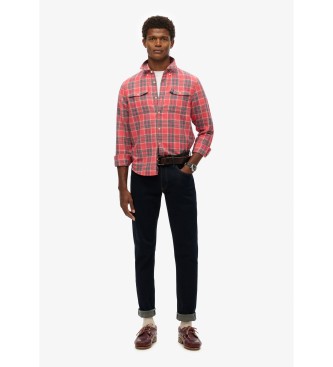 Superdry Camicia a quadri in lino rosso Merchant Store