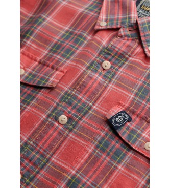 Superdry Camicia a quadri in lino rosso Merchant Store