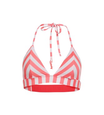 Superdry Top de biquni triangular com riscas cor-de-rosa