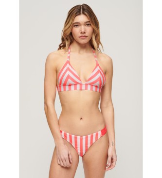 Superdry Top de biquni triangular com riscas cor-de-rosa