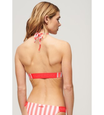 Superdry Top de biquni triangular com riscas cor-de-rosa