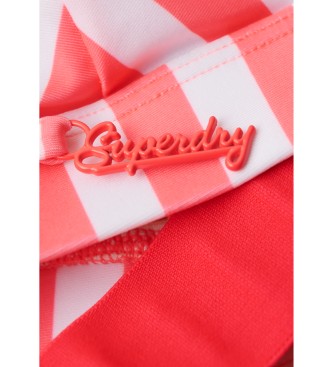 Superdry Top de biquni triangular com riscas cor-de-rosa